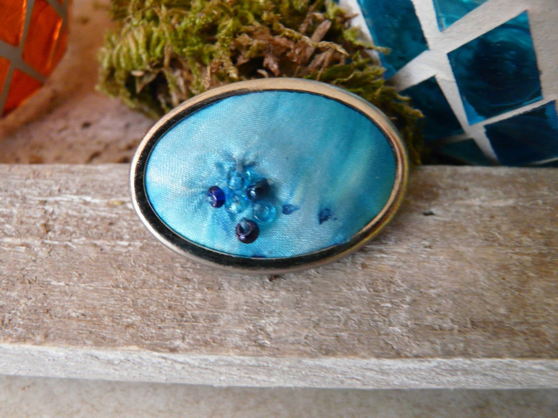 Brosche Anstecker Seidenmalerei Mit Perlen Geburtstag Party von bylichterglanz