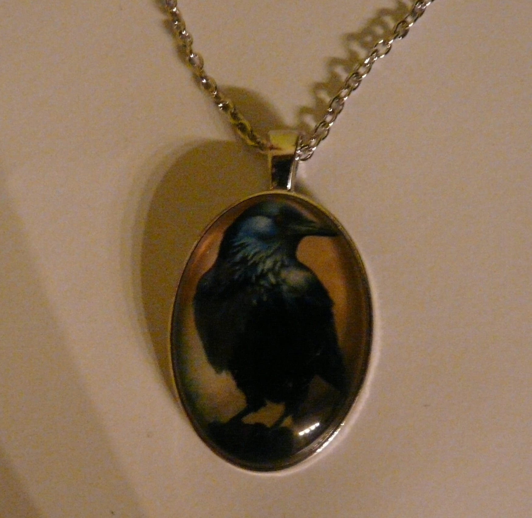 Raben Krähe Kette Halskette Party Geburtstag Helloween Ghotic von bylichterglanz