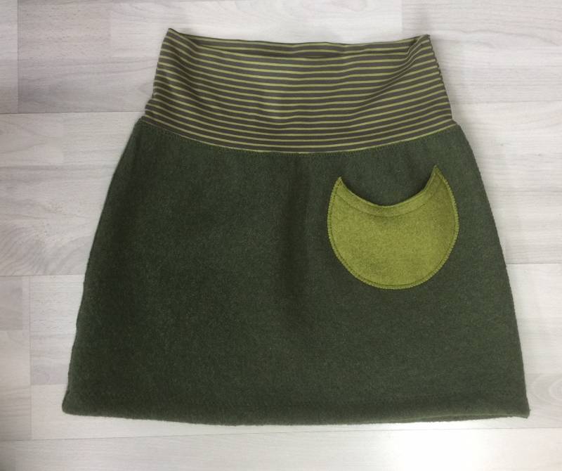 Gr. L, Walkrock, Wollrock, Winterrock, Warmer Rock, Mit Ringelbund von bymeLieblingsstuecke