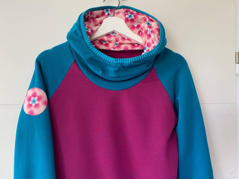 Hoody Damen, Kapuzenpulli Blumen, Sweatshirt von bymeLieblingsstuecke