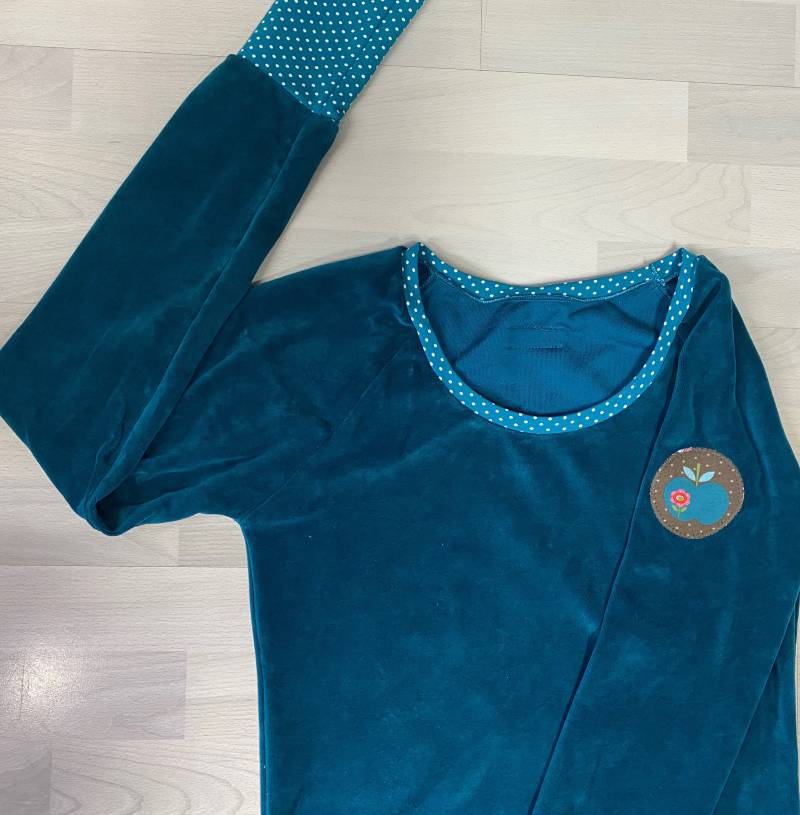 Nickypulli, Langarmpulli, Rundhalspulli, Longsleeve Mit Button von bymeLieblingsstuecke