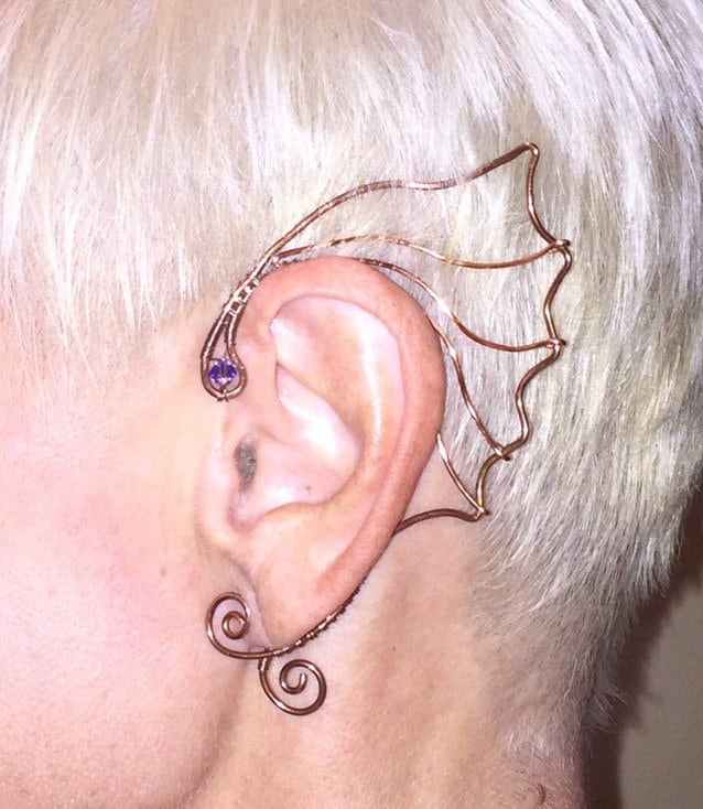 Drachen Flügel Ohrschellen, Handgemachte Kupferdraht Drachenflügel Ohrschelle Drachen Flügel Ohrschellen, Handgemachte Kupferdraht Drachenflügel Ohrschelle von bymebythebook