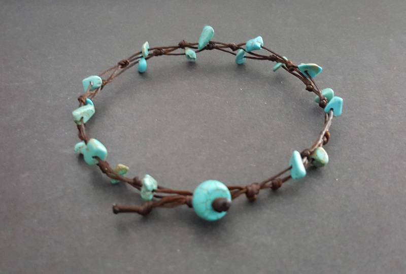 Chip Türkis Hippie Fußkettchen von bymemade