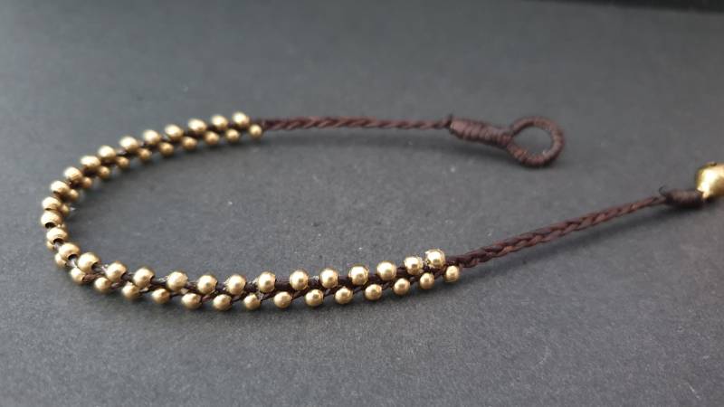 Hippie Perlen Messing Frauen Schmuck Unisex Armband Fußkettchen, Männer Armbänder, Geschenk Für Mädchen von bymemade