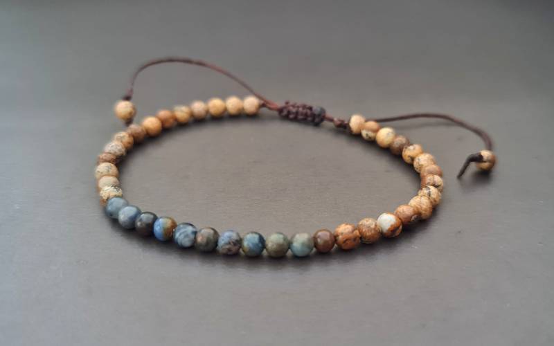 Unisex Verstellbare Stein Jaspis Sodalith Kette Schmuck Armbänder, Armbänder Für Männer, Perlen Mädchen von bymemade