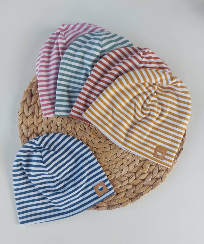 Beanie Mütze Halstuch Dreieckstuch Musselin Namen Personalisiert Set Baby Geburt Geschenk Sommer Zwillinge von bymini20