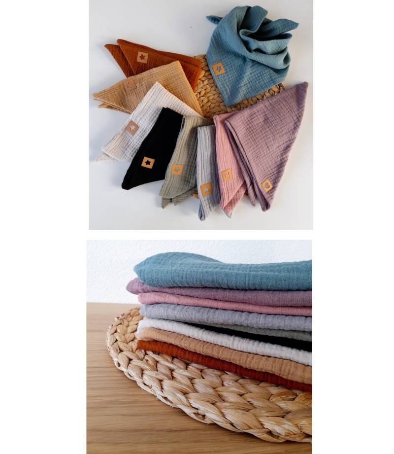 Halstuch Dreieckstuch Musselin Namen Personalisiert Baby Geburt Geschenk von bymini20