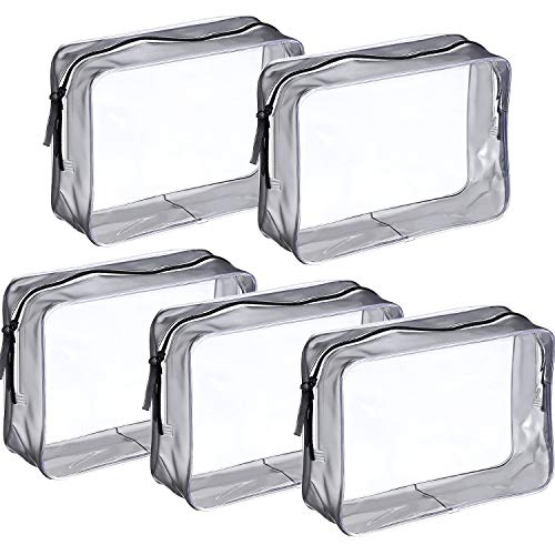 Transparent Kosmetiktasche,PVC Kulturbeutel 5 stück Wasserdicht Kosmetik Reiseset mit Reißverschlüssen für Männer und Frauen Reise Geschäft Urlaub Bad Organisieren von byou