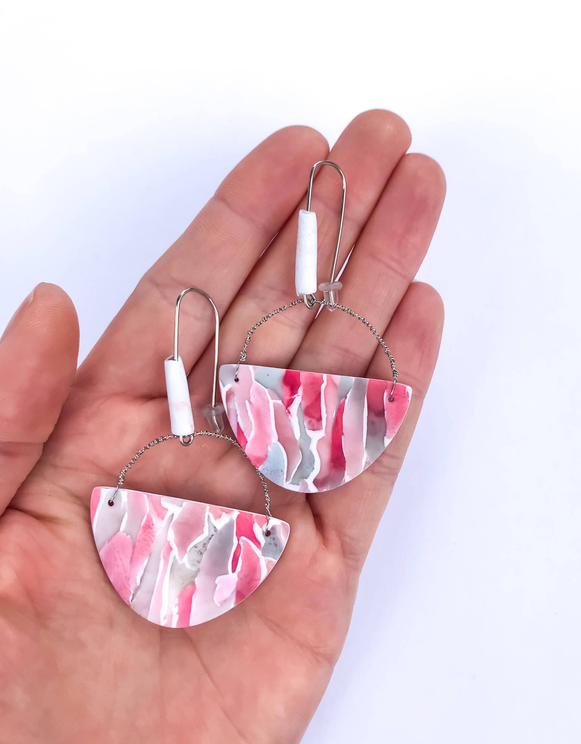 Handgemachte Bunte Polymer Clay Statement Ohrringe, Rot, Mocca, Lachs Farbe, Natur Inspiriert Handgemachte Bunte Polymer Clay Statement Ohrringe, Rot, Mocca, Lachs Farbe, Natur Inspiriert von bypetraAU