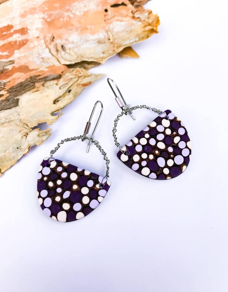 statement Dots Leichtes Gewicht Ohrringe Lila - Dott Kollektion Von Petra Small statement Dots Leichtes Gewicht Ohrringe Lila - Dott Kollektion Von Petra Small von bypetraAU
