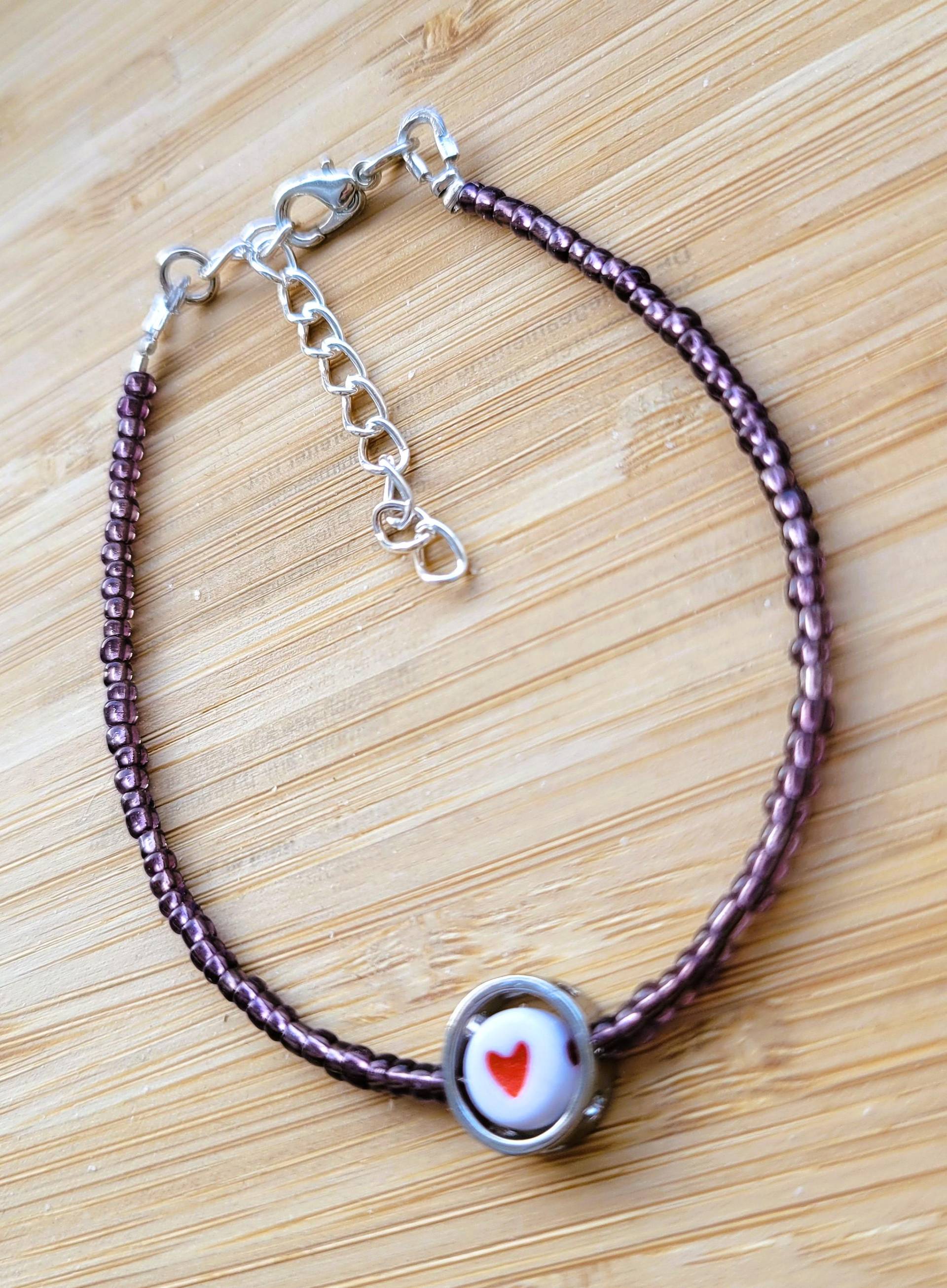 Armband Armkettchen Mit Rotem Herz Armband Armkettchen Mit Rotem Herz von byschmidtchen
