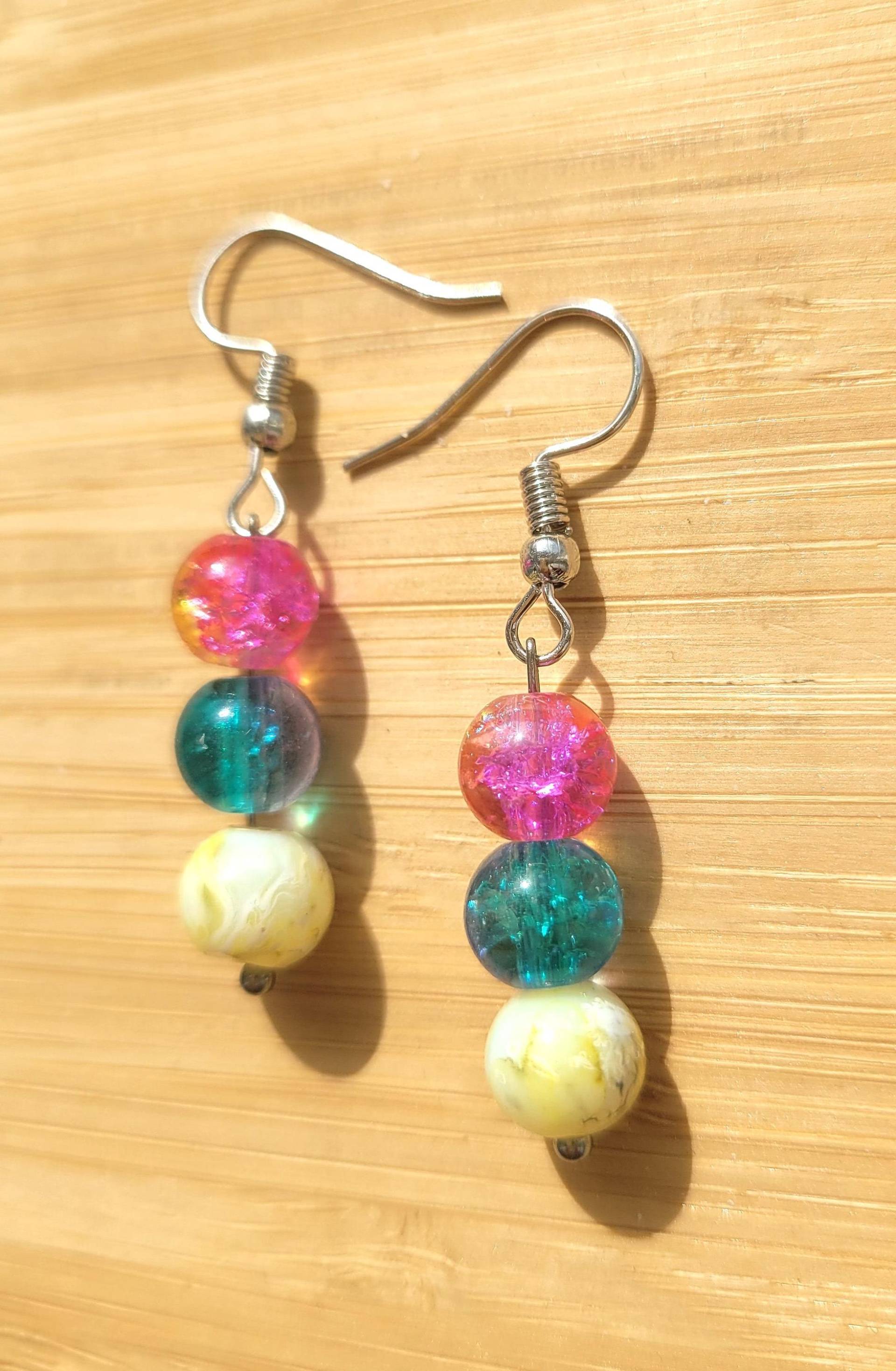 Ohrringe Perlen Hängend Für Den Sommer Pink Türkis Gelb. Bunt & Farbenfroh Ohrringe Perlen Hängend Für Den Sommer Pink Türkis Gelb. Bunt & Farbenfroh von byschmidtchen