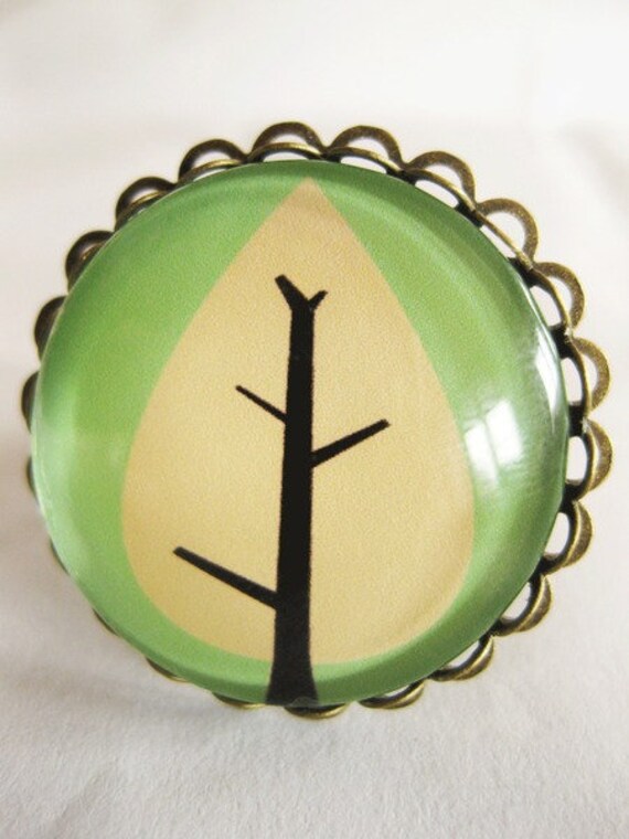 Großer Ring "Blatt" in Lind von bysita