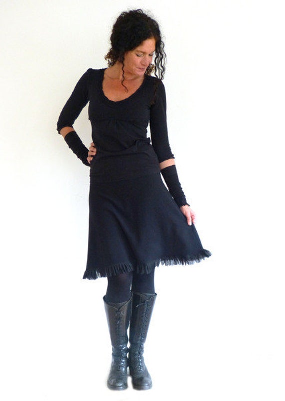 Rock in A-Form Schnuffelstoff Schwarz von bysita