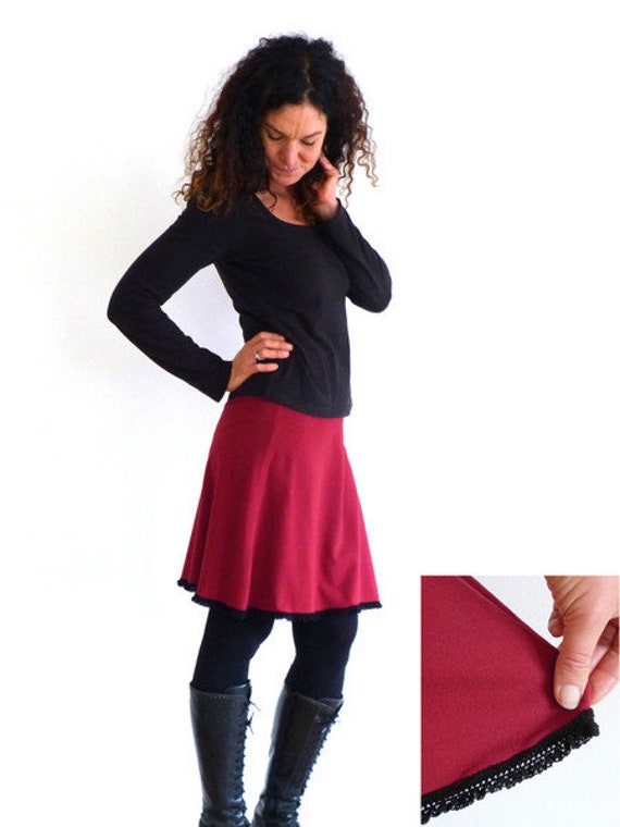 Rock in A-Form Schnuffistoff Bordeaux von bysita