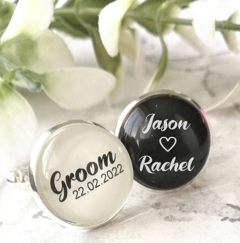 Personalisierte Foto Und Text Manschettenknöpfe | Braut Zu Bräutigam Hochzeitstag Geschenk Trauzeugen, Platzanweiser, Vater Der Braut, Trauzeuge von bysolunacreations