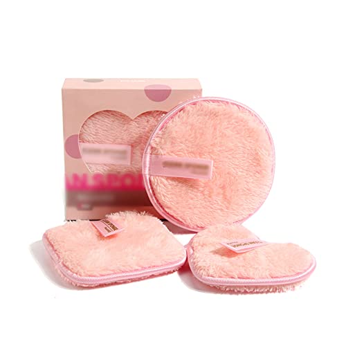 Wiederverwendbare Mikrofaser -Stoffpolster entfernen Gesichtsreinigung Handtuch Reinigung Make -up Schwamm Doppelschicht Nägelkunst Reinigung Wischtuchwerkzeuge,3PCS Pink B von bzcemind