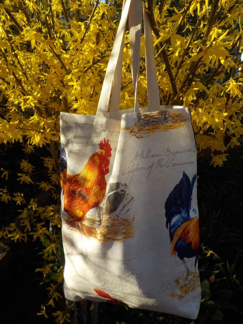 Jutebeutel Mit Hahnen Und Hennen Jutebeutel Mit Hahnen Und Hennen von cHilibyCili