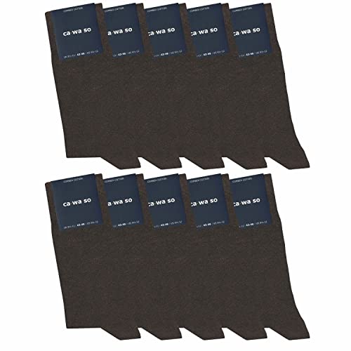 ca·wa·so Socken für Damen & Herren im 10er-Set | Ohne drückende Naht | Bequemes & weiches Material (80% Baumwolle) | Business & Freizeit (47-50, braun) von ca·wa·so