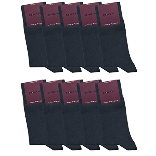 ca·wa·so Damen Socken aus 100% Baumwolle | Reine Baumwollsocken im 10er-Set | Freizeitsocken ohne Naht mit verstärkter Ferse & Spitze (39-42, blau) von ca·wa·so