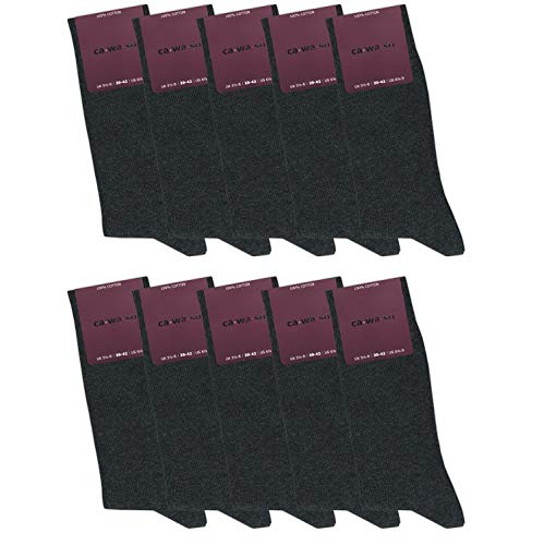 ca·wa·so Damen Socken aus 100% Baumwolle | Reine Baumwollsocken im 10er-Set | Freizeitsocken ohne Naht mit verstärkter Ferse & Spitze (39-42, grau) von ca·wa·so