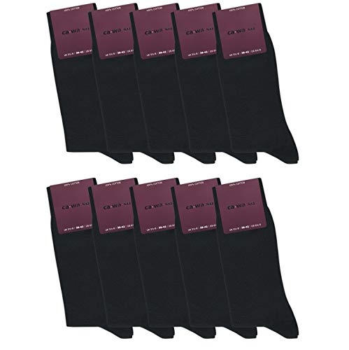 ca·wa·so Damen Socken aus 100% Baumwolle | Reine Baumwollsocken im 10er-Set | Freizeitsocken ohne Naht mit verstärkter Ferse & Spitze (35-38, schwarz) von ca·wa·so