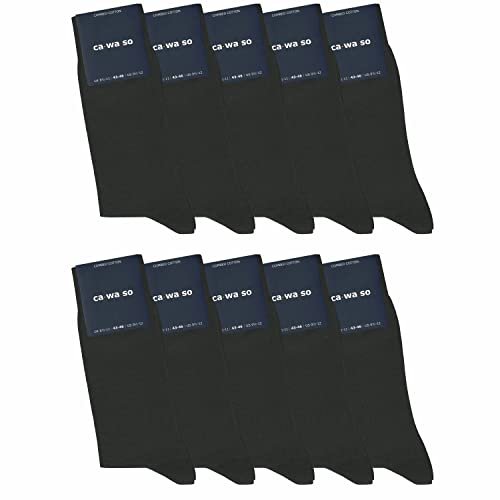 ca·wa·so Socken für Damen & Herren im 10er-Set | Ohne drückende Naht | Bequemes & weiches Material (80% Baumwolle) | Business & Freizeit (35-38, schwarz) von ca·wa·so