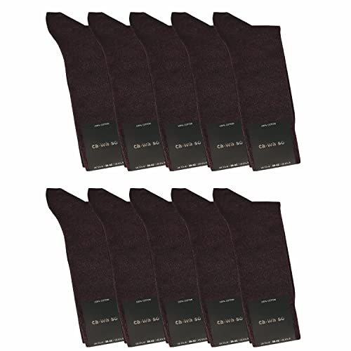 ca·wa·so Herren Socken aus 100% Baumwolle | Reine Baumwollsocken im 10er-Set | Freizeitsocken ohne Naht mit verstärkter Ferse & Spitze (39-42, braun) von ca·wa·so