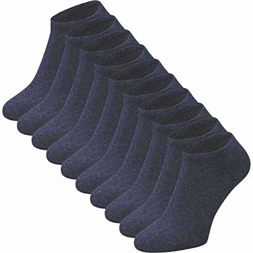 ca·wa·so Sneaker Socken für Damen & Herren im 10er-Set | Freizeitsocken ohne Naht | Weiches Material (80 % Baumwolle) | Kein Rutschen (39/42, jeans) von ca·wa·so