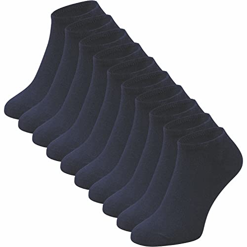 ca·wa·so Sneaker Socken für Damen & Herren im 10er-Set | Freizeitsocken ohne Naht | Weiches Material (80 % Baumwolle) | Kein Rutschen (47-50, blau / marine / navy) von ca·wa·so
