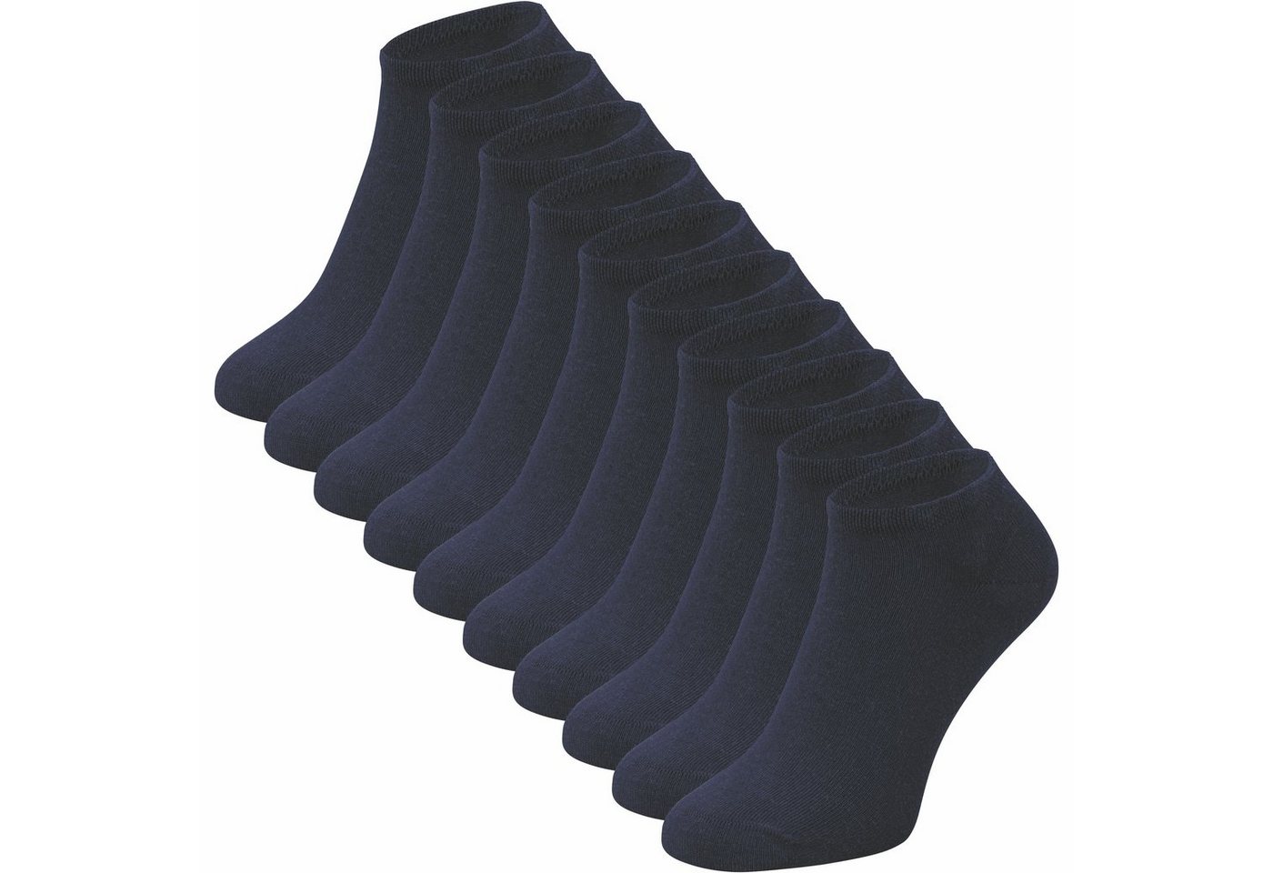 ca·wa·so Sneakersocken für Damen & Herren mit Baumwolle in schwarz, weiß, grau, blau & natur (10 Paar) Kein Verrutschen dank Bündchen - ohne drückende Naht - extra weich von ca·wa·so