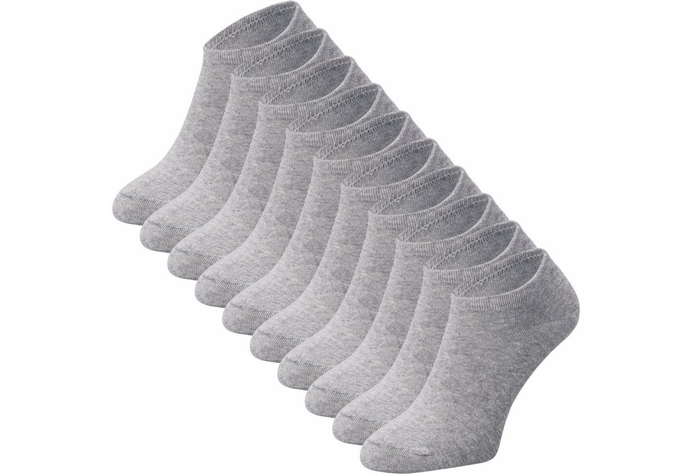 ca·wa·so Sneakersocken für Damen & Herren mit Baumwolle in schwarz, weiß, grau, blau & natur (10 Paar) Kein Verrutschen dank Bündchen - ohne drückende Naht - extra weich von ca·wa·so