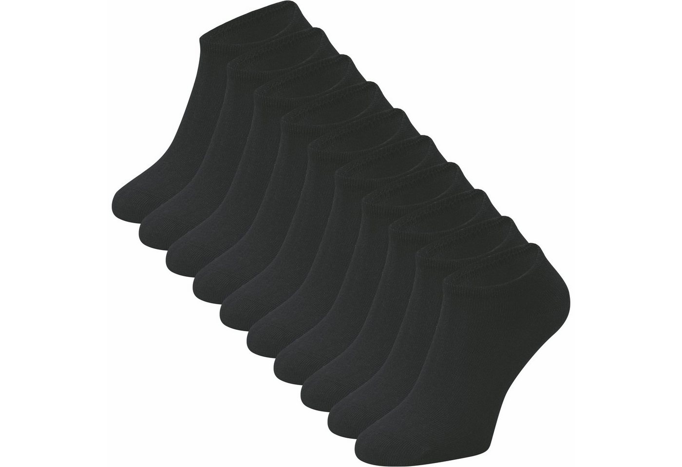 ca·wa·so Sneakersocken für Damen & Herren mit Baumwolle in schwarz, weiß, grau, blau & natur (10 Paar) Kein Verrutschen dank Bündchen - ohne drückende Naht - extra weich von ca·wa·so