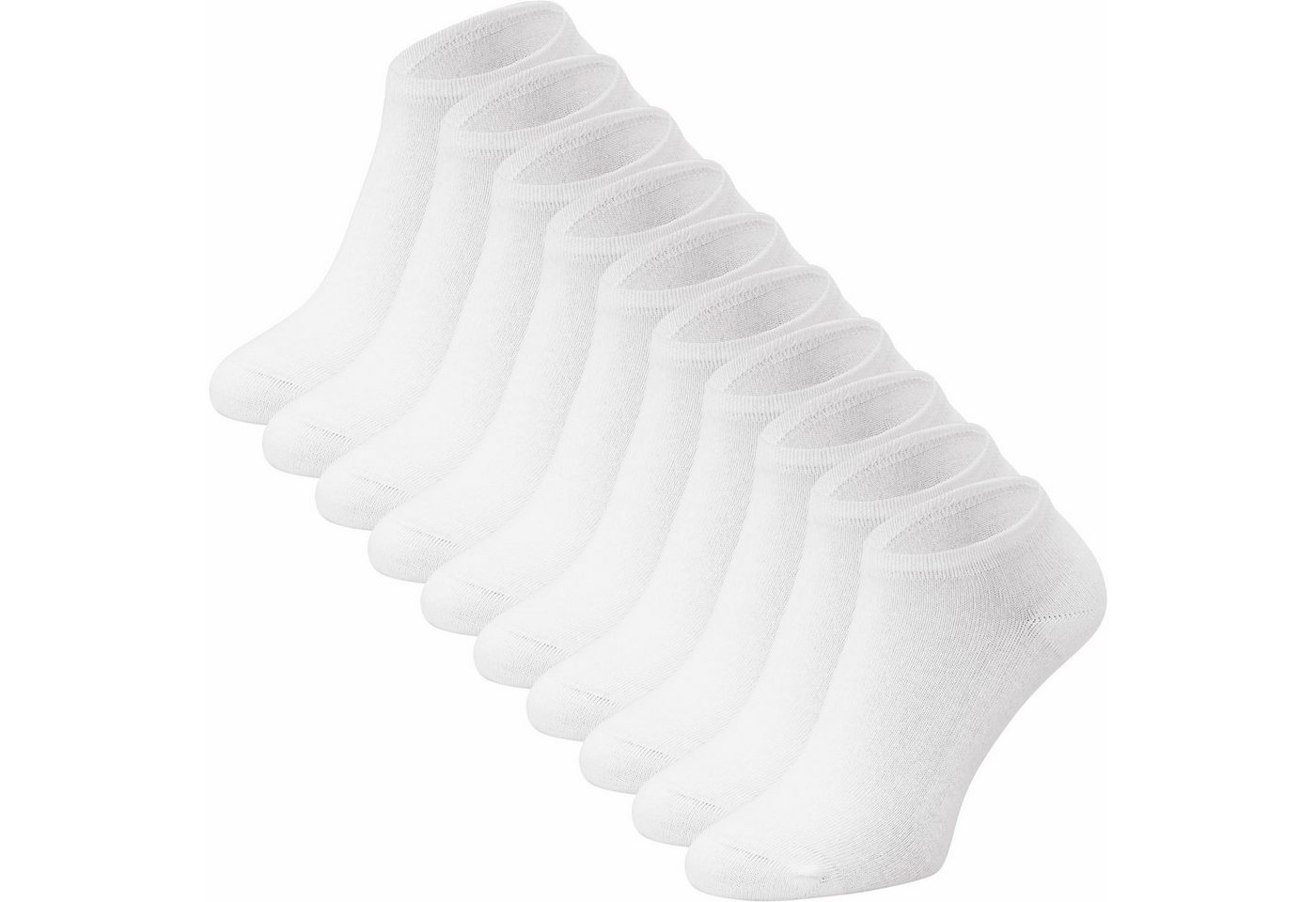 ca·wa·so Sneakersocken für Damen & Herren mit Baumwolle in schwarz, weiß, grau, blau & natur (10 Paar) Kein Verrutschen dank Bündchen - ohne drückende Naht - extra weich von ca·wa·so