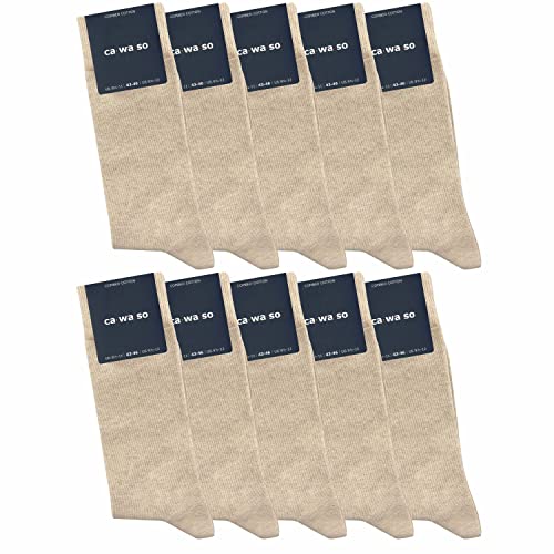 ca·wa·so Socken für Damen & Herren im 10er-Set | Ohne drückende Naht | Bequemes & weiches Material (80% Baumwolle) | Business & Freizeit (39-42, beige) von ca·wa·so