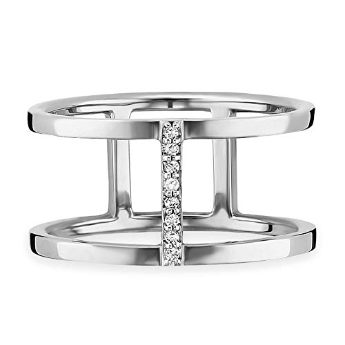 Caï Damen Ring 925/- Sterling Silber rhodiniert Topas weiß 0,036ct 132270536 von Caï