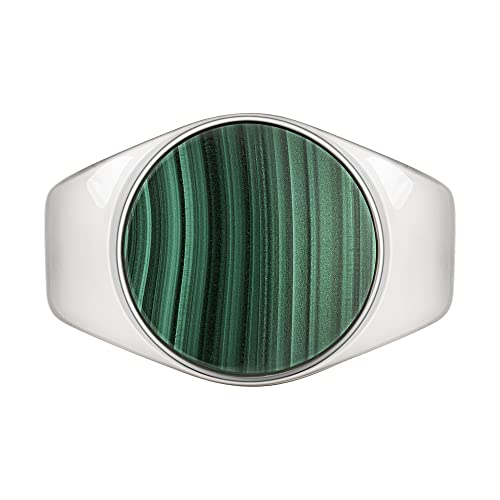 cai Herren Ring 925/- Sterling Silber Glänzend Malachit weiß 2,50ct 132270841 von Caï