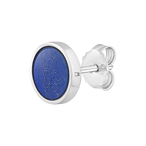 cai Herren Single-Ohrstecker 925/- Sterling Silber 0,9cm Glänzend Lapislazuli weiß 132220565 von Caï