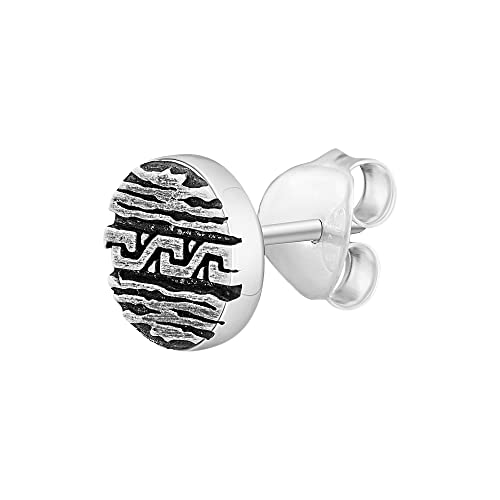 cai Herren Single-Ohrstecker 925/- Sterling Silber 0,8cm oxidiert ohne Stein weiß 274220235 von Caï