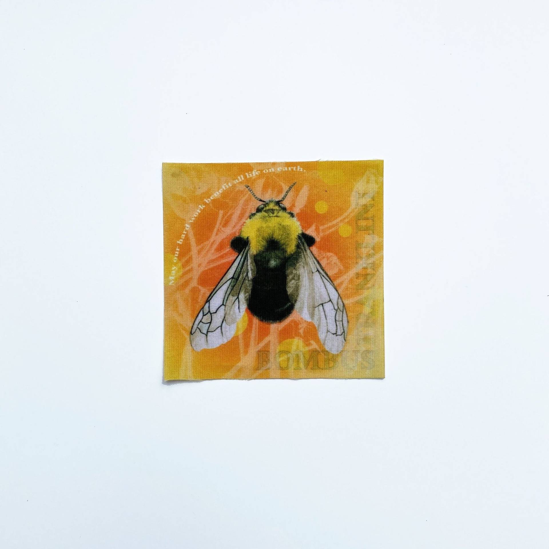Stoffpatch Bumblebee, Recycelter Polyester Druck, Aufbügeln & Annähen, Farbsublimation, Applikation, Stoffpanel, Inklusive Versand von cadajohnson