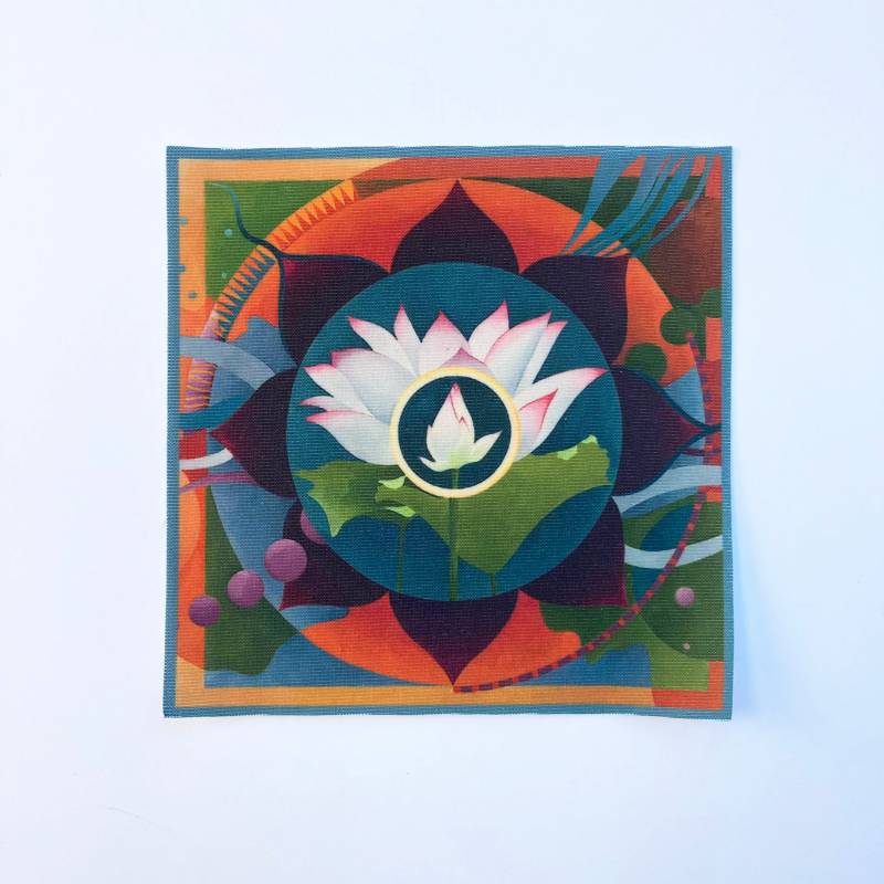 Stoffzuschnitt Lotus Blume, 100% Baumwolle, Aufnäher Aus Recyceltem Polyester, Aufbügeln, Annähen, Farbsublimation, Applikation, Stoffpanel von cadajohnson