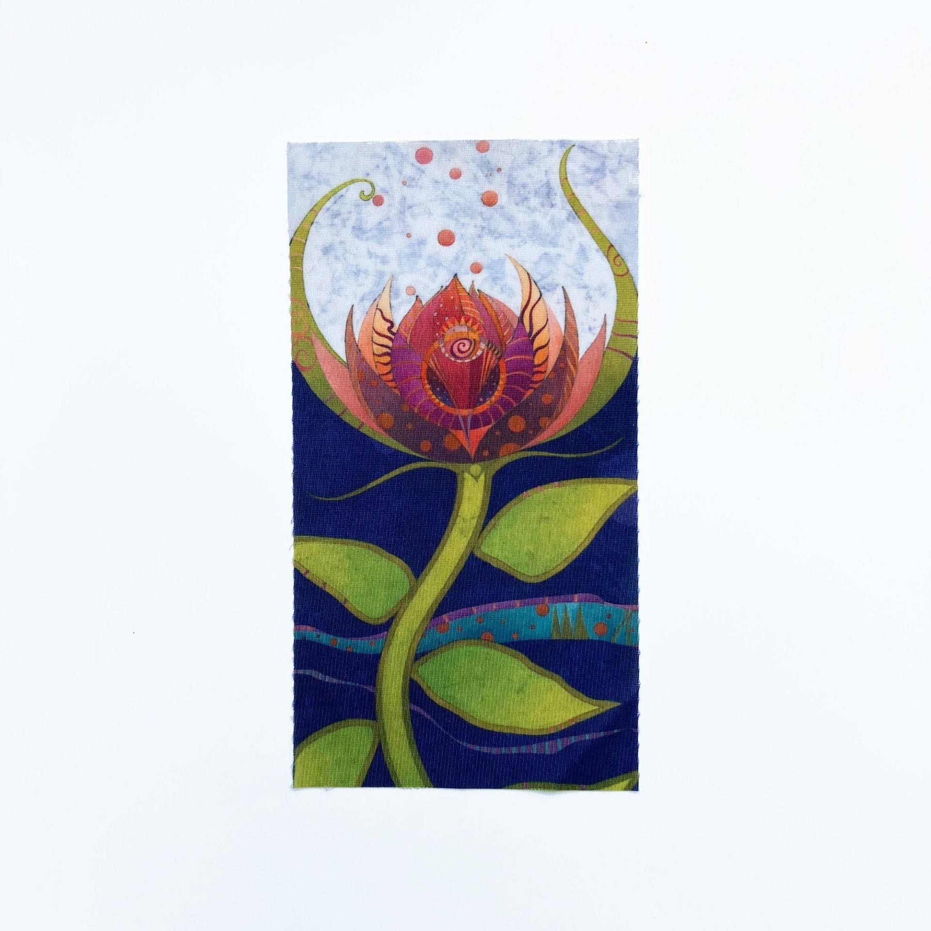 stoffzuschnitt Blumenmuster, 100% Recyceltes Polyester, Aufbügeln, Annähen, Farbsublimation, Applikation, Inklusive Versand von cadajohnson
