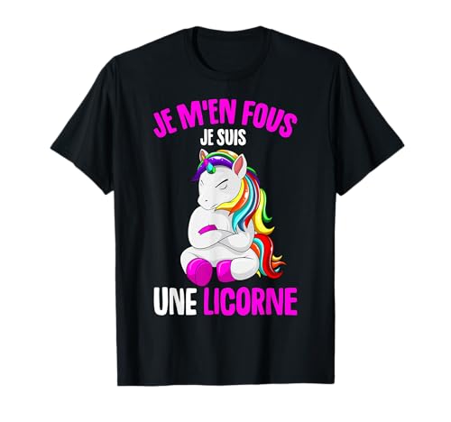 Je M'en Fous Je suis Un Einhorn Kinder Mädchen T-Shirt Je M'en Fous Je suis Un Einhorn Kinder Mädchen T-Shirt von cadeaux de licorne