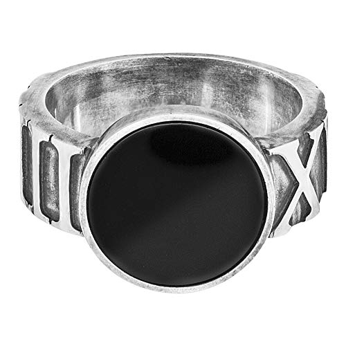 cai Herren Ring 925/- Sterling Silber Mattiert Onyx Silbergrau 132270824 von cai