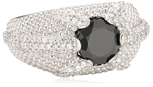 caï women Damen-Ring 925 Sterling Silber rhodiniert Zirkonia schwarz Gr.52 (16.6) C1446R/90/24/52 von caÏ