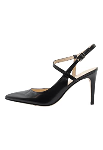 caissa Damen Slingback-Pumps aus Leder, Schwarz, 38 EU von caissa