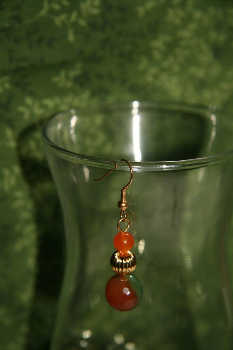 Gebänderte Achat Und Jade Ohrringe | E87 von caitlinsfairycircle