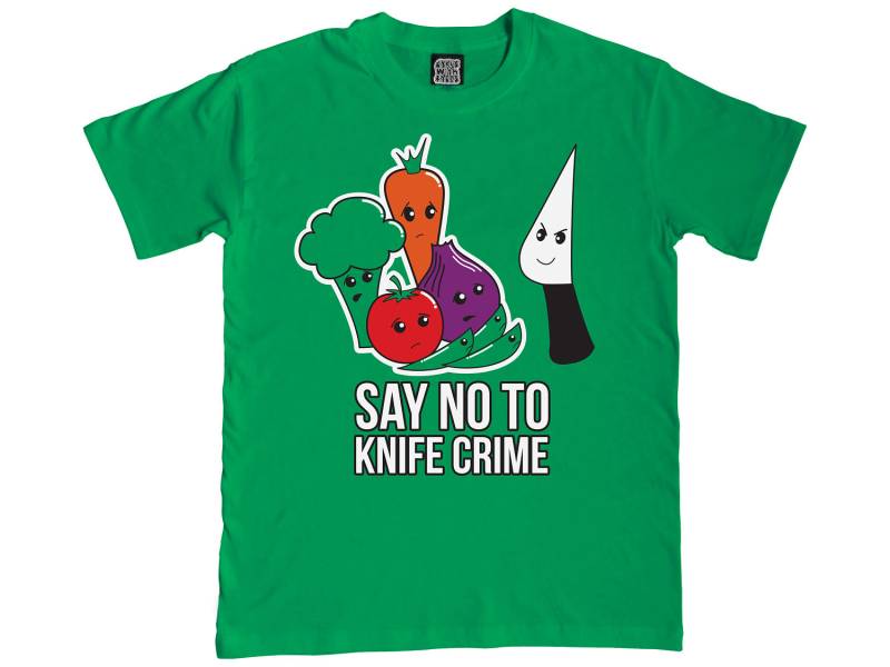 Sag Nein Zu Messerverbrechen T-Shirt - Lustige T-Shirts Damen- Und Herrenbekleidung Vegetarier/Veganer Grünes Wortspiel Essen Mit Gesichtern Sag Nein Zu Messerverbrechen T-Shirt - Lustige T-Shirts Damen- Und Herrenbekleidung Vegetarier/Veganer Grünes Wortspiel Essen Mit Gesichtern von cakeswithfaces