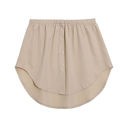 Blusenrock Damen,Women's Mini Underskirt Shirt Extensions Lower Skirt Sweep Shirt Extension Skirt with Buttons von callmo