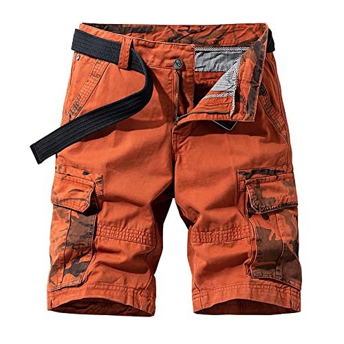 Cargohose Herren Baggy Fit Cargo Shorts Herren Baumwolle Chino Shorts Herren Klassische Stretch Shorts Herren Sommer Mit Sechs Taschen Herren Cargo Shorts Kurze Hose Regular Bermuda 100% Baumwolle Mit von callmo